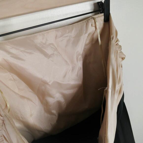 JS Collection Vintage Strapless Dress Women’s 12 Black Cream Floral Detail - Picture 6 of 7